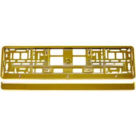 Marco para matrícula, color oro metalizado, amio-03179 (1/4)