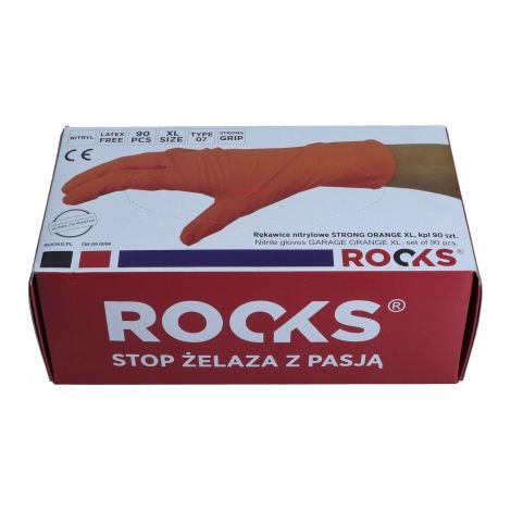 Guanti in Nitrile Arancioni Heavy Duty ROOKS Taglia XL – Confezione da 50 pz (OK-09.0006)