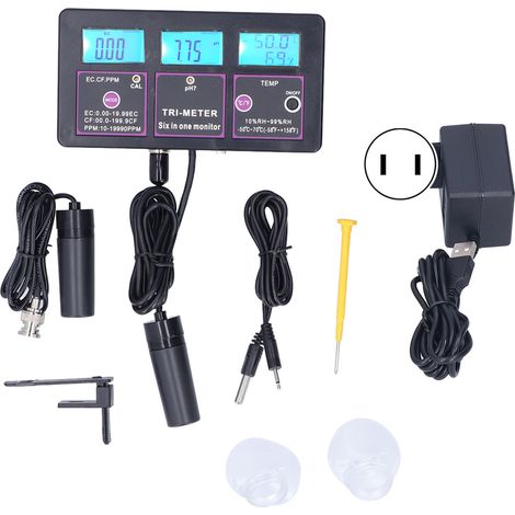 6-in-1-Wassertester für Aquarien und Teiche – Misst pH-Wert, Temperatur, Leitfähigkeit und TDS – Modell PH-217US 110 V (1/5)