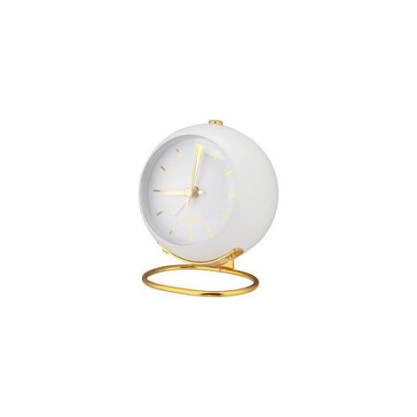 Réveil silencieux, analogique avec lumière, réveil rétro puissant, réveil de chevet pour gros dormeurs, à piles, idéal pour les voyages, petit réveil de bureau pour chambre d'enfant (blanc) (1/5)