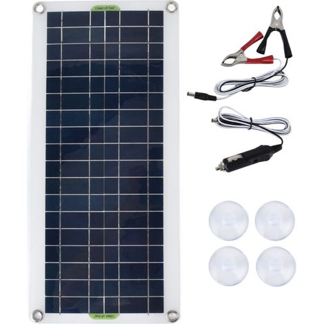 Panneau Solaire Pliable, Kit de Panneau Solaire Portable 20 W 21 V avec Sortie USB, 4 Ventouses pour Camping en Plein Air, Randonnée, Téléphones Intelligents, Tablettes (1/4)