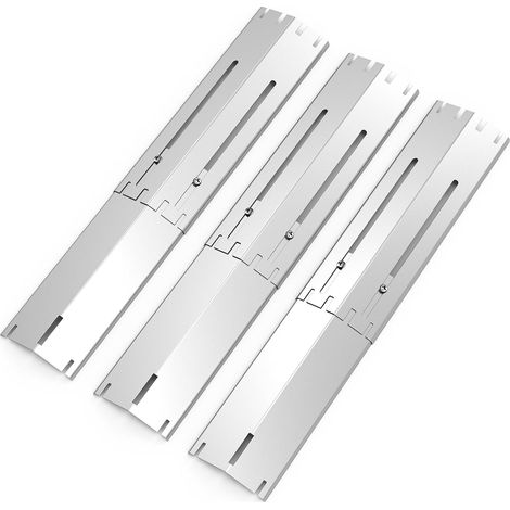 3 Plaques chauffantes, Acier inoxydable, Réglable 34 à 53,3 cm, Pour barbecue à gaz, Diffuseur de chaleur universel (1/5)