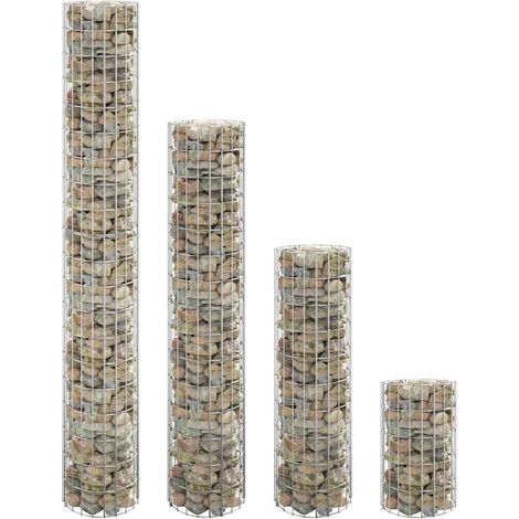 Lot de 4 Jardinières - Balconnière à fleurs Lit surélevé Lits surélevés à gabion circulaires Ø30x50/100/150/200 cm BV457508 - BonneVie (1/5)