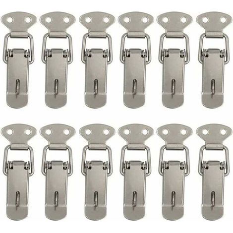 12 pieces of toggle latches for hood, door locks, steel spring toggle latches for toolboxes with locking loops and cabinet locks. (1/5)