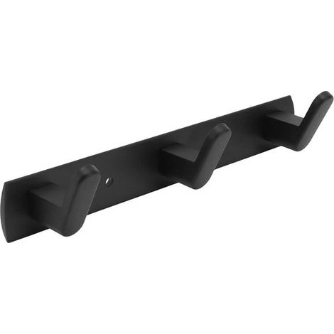 Ganchos multifuncionales para puertas, Aluminio, Montaje en pared negro para baño, Perchero de acero inoxidable dormitorio, Aleación aluminio (1/5)