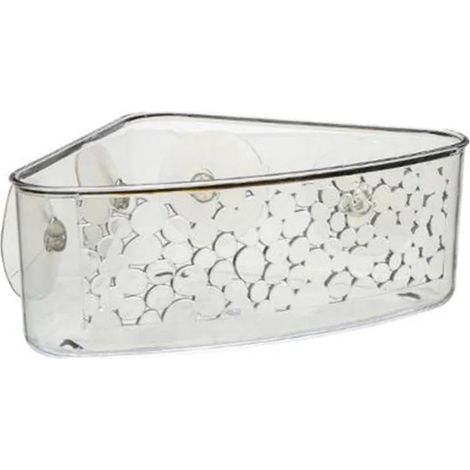 Panier De Douche Ventouse "galet" 23cm Transparent (1/4)
