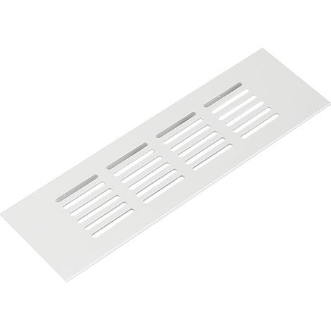 Grille de ventilation blanche 50 x 200 mm, 1 grille décorative en alliage d'aluminium, grille de ventilation, grille de dissipation thermique (1/5)
