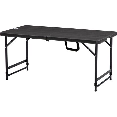 Rechteckiger, klappbarer Gartentisch für 4 Personen, höhenverstellbar, 118 x 60 x 74 cm
