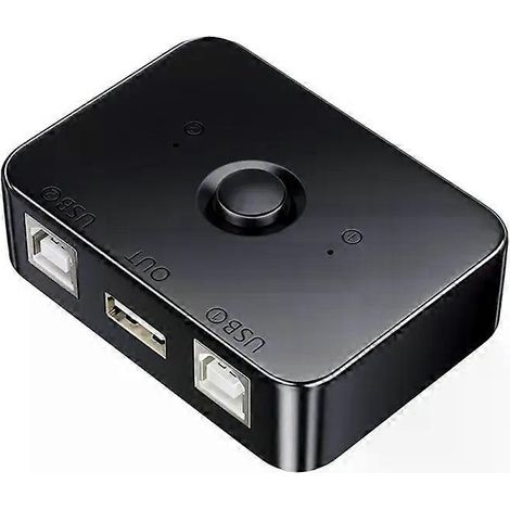USB-Drucker-Sharing-Gerät mit 2 USB2.0-Anschlüssen, Peripheriegerät zum Teilen von Druckern, USB-Splitter, Drucker-Sharing-Gerät (1/4)