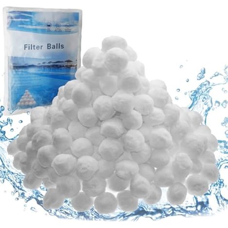 Balles filtrantes de piscine de 1,4 kg pour pompe de filtre à sable, balles filtrantes de piscine, balles filtrantes Intex, balles filtrantes en fibre de piscine réutilisables respectueuses de (1/5)