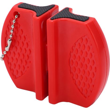 Mini-Doppelseiten-Anspitzer für Taschenmesser und Multifunktionswerkzeuge, tragbar, für den Outdoor-Einsatz, rot (1/5)