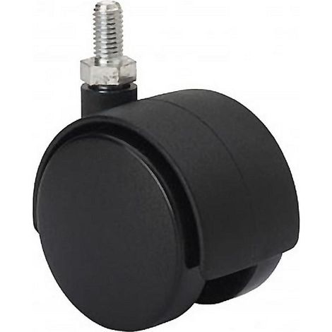 RUEDAS ALEX rueda giratora espiga roscada m8x15 50dk45 poliamix negro (1/2)