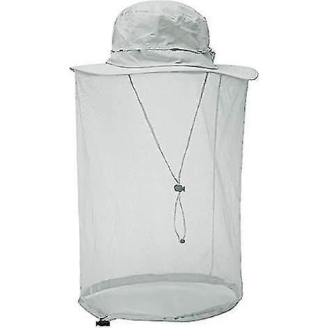 Chapeau à filet pour apiculteur, voile d'abeille, chapeau de chasse, cagoule en filet, gris clair (1/5)