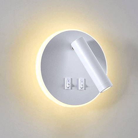 Lampe de chevet LED, applique murale d'hôtel, lampe de chevet/couloir, applique intérieure avec interrupteur (1/4)