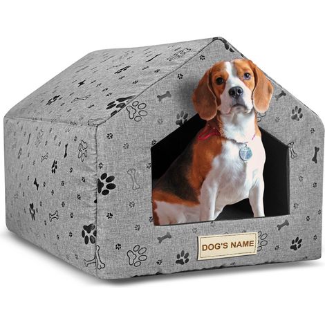 Lit pour chien personnalisé, maison, 50x40 cm, H=38 cm, pattes noires (1/5)