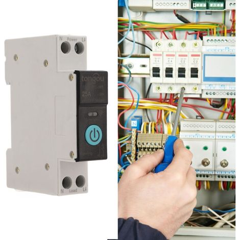 Sjlerst – Disjoncteur sur rail DIN 25A – Commutateur WIFI intelligent avec contrôle à distance – Protection contre surcharges et courts-circuits
