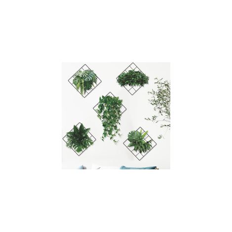 CSPARKV 6-teiliges 3D-Wandaufkleber-Set mit grünen Pflanzen – 3D-Wandaufkleber mit grünen Pflanzen, Pflanzen-Wandaufkleber für Wohnzimmer, Schlafzimmer, Küche