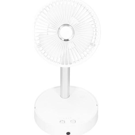 Mini-Faltventilator mit oszillierendem Kopf, elektrischer Teleskop-Faltventilator für Zuhause, Büro und Outdoor-Einsatz, weiß (1/5)