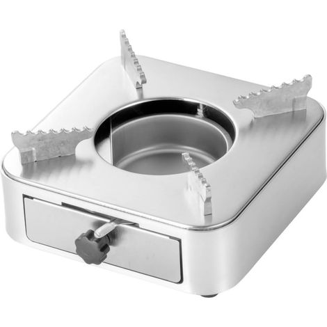 Poêle à alcool portable en acier inoxydable, mini réchaud pour camping, pique-nique et extérieur, couleur argent (1/5)