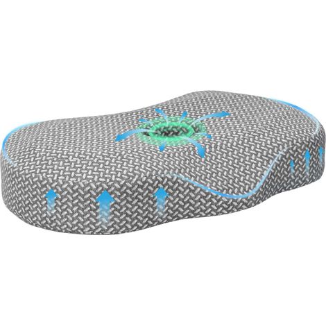 Neck Pillow Solid Colour Grey 53 x 34.5 x 10.5 cm Memory Foam vidaXL