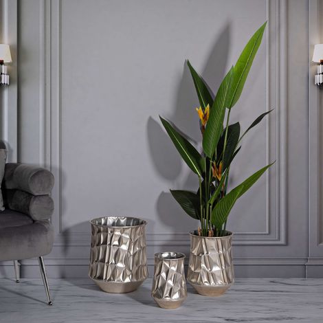 Vaso, conjunto de 3 jarrones, Plata - Bapara