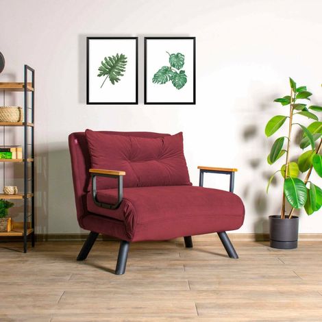 Keoni Sessel, Relaxsessel mit Armlehnen, Tragkraft 100 kg, 60x78x78h cm, Rot (1/5)