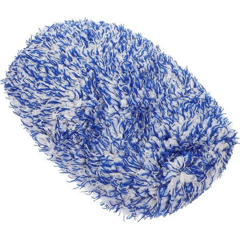 Copertura di ricambio in microfibra per spazzola auto, testina di mocio in ciniglia blu per la pulizia di auto e camper. (1/5)