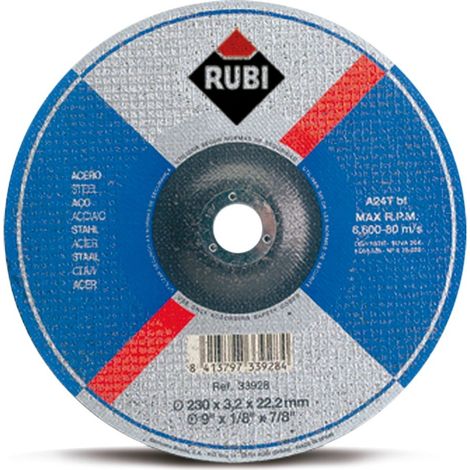 Disco abrasivo da taglio a24t bf 180 per acciaio rubi