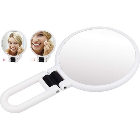 Miroir de maquillage double face, miroir compact grossissant 1x/5x, miroir de maquillage pliable et portable avec rotation à 360° pour les voyages (1/5)