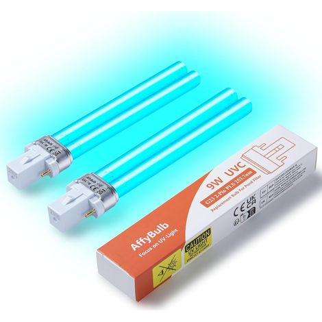 9W G23 PLS Lampe UVC de Remplacement pour Ballast Inductif – Pour Clarificateur de Bassin, Filtre UVC pour Aquarium – Élimine les Algues et les Bactéries (Lot de 2) (1/5)