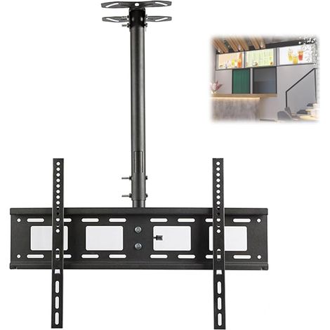 Ceiling TV Stand for 32 to 85 Inch TVs, Adjustable 360 Degree Rotatable Ceiling TV Hanging Bracket, Holds up to 55 kg, Support for (1/5)