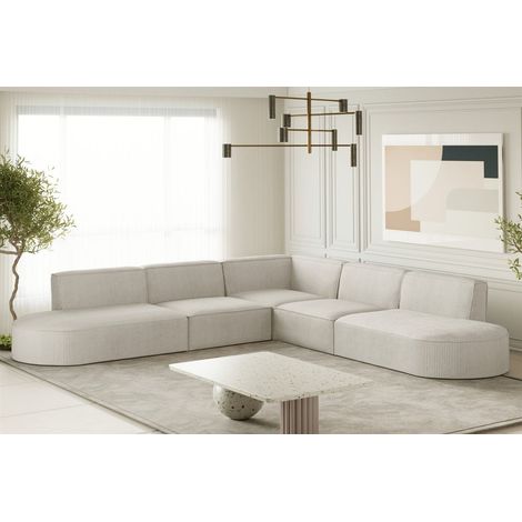Ecksofa Designersofa PALMA Stoff Scala Sand Seite Universal (1/3)