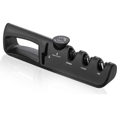 Aiguiseur Couteaux, 4 en 1 Affuteur Couteau Professionnel avec réglage de l'angle, eguiseur de Couteau pour Ciseaux et Couteaux de Cuisine de Différentes Tailles (1/5)