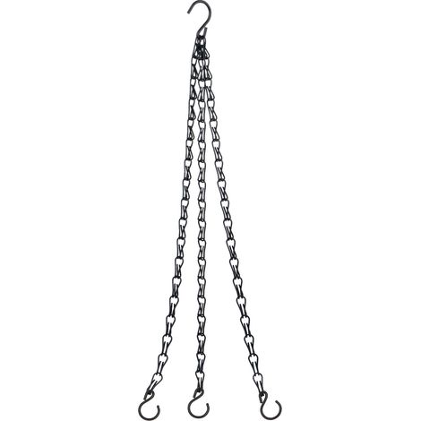 Cadena colgante robusta y resistente a la corrosión [Cadena larga] + [Cadena colgante] + [Marca desconocida] + [60 cm] + [Hierro] + [Negro] + [Capacidad de carga: 9 kg] + [3 ganchos] + [Altura ajustab (1/5)