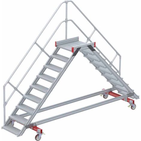 Euroline 512 mobiler Überstieg 45° Stufenausführung Alu gerieft Stufenbreite 600mm 9 Stufen