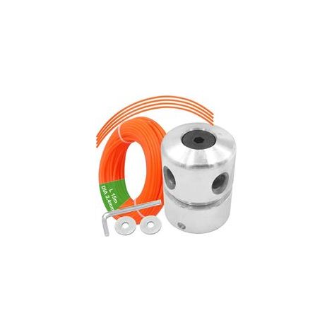 Aluminium Tête Debroussailleuse Universelle M8 M10 avec 2,4mm x 15m Fil Coupe Bordure Nylon