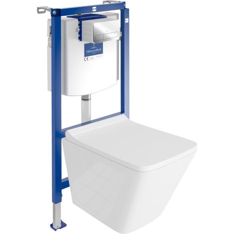 VILLEROY&BOCH WC Set mit Vorwandelement, Wand-WC und Spülknopf (1/5)