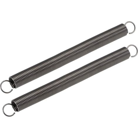 Ressort de Traction 10mmODx1mmFilx204mmx120mm Gris 2pcs Ressorts d'Extension 10mmOD, 1mm Fil Dimension, 204mm Extensible Longueur 120mm Libre Longueur Acier 1,5kg Charger Capacité (1/4)