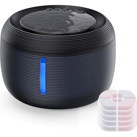2.5L Cat Water Fountain: Ultra-quiet dispenser with water level window, LED indicator, anti-scale design, and 5 filters. (1/5)
