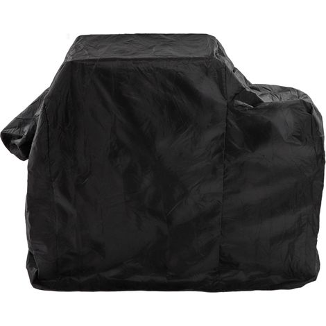 Housse de barbecue imperméable résistante aux UV et intempéries avec cordon et sac de rangement, noir (1/5)