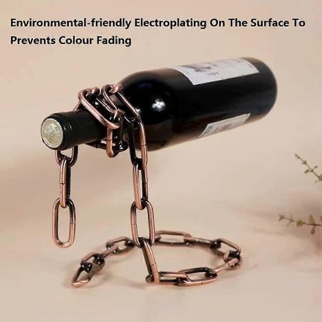 Porte-bouteilles de vin moderne et créatif en métal avec chaîne magique, décoration pour le rangement du vin, bar, table, cadeau, décoration intérieure, décoration de chambre (1/5)