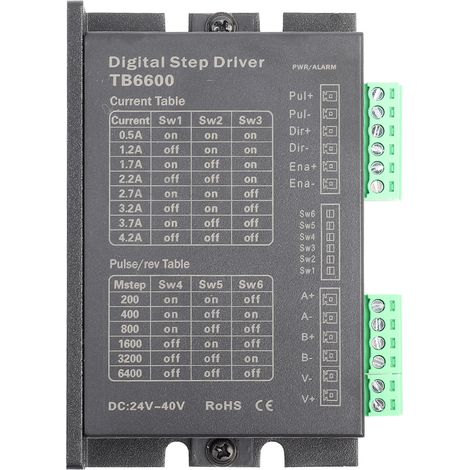 YDuupxe Schrittmotorsteuerung, robustes Design, einstellbarer Strom, für Nema17 Nema23, 24V-40V Motortreiber für CNC-Graviermaschinen