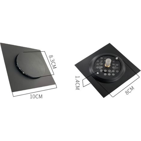 Scarico a pavimento in acciaio inox per bagno, scarico a pavimento impermeabile per vasca da bagno (quadrato 10x10) (1/5)
