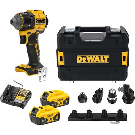 DEWALT Akku-Bohrschrauber DCD803P2T 4 Köpfe, 18V , 2x 5,0 Ah und Ladegerät im TSTAK (1/2)