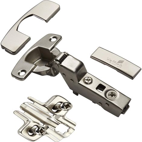 HETTICH Topfband SENSYS 8645i T52 Innenanschlag 110° mit integriertem Dämpfer, Abdeckkappen und Montageplatte (Distanz 0 mm) Möbelscharnier Topfscharnier von SOTECH