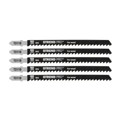 Sägeblatt für Stichsäge Strend Pro T311D, 132 mm, 6 Zähne, für Holz, Packung 5 Stk.