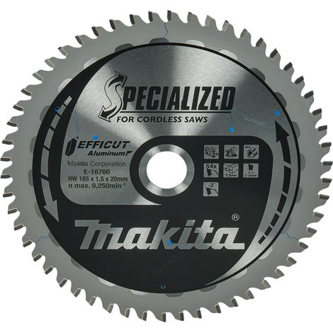 MAKITA E-16760 Efficut TCT blade for Alu 165mm x 20mm x 54T