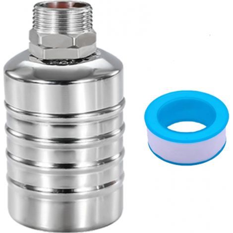 Vanne à flotteur entièrement automatique de 3/4 pouce, vanne de contrôle du niveau d'eau en acier inoxydable 304, adaptée au régulateur automatique du niveau d'eau des réservoirs d'eau, des piscines e (1/2)