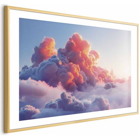 Poster – Dämmerungsspektakel: Wolken in Rosa- und Lilatönen (1/4)