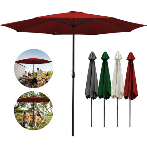 SWANEW Ø3.5m ombrellone da giardino ombrellone solare da giardino UV40+ rotondo,Rosso (1/4)